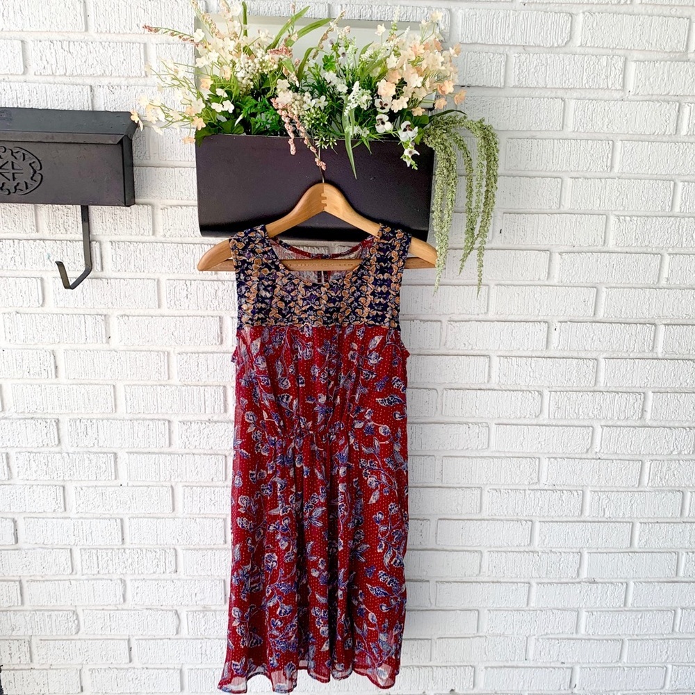NWT Lucky Brand Patterned Sleeveless Dress Size S